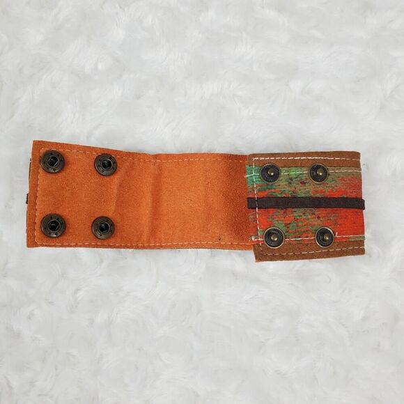 Be Brave Boho Snap Cuff Bracelet Rustic Orange - Picture 6 of 7